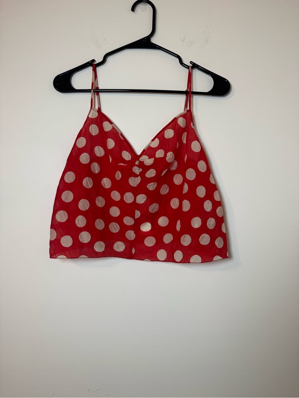 J.Crew Red Polka Dot Cami Tank Top Sheer NWT Size Small